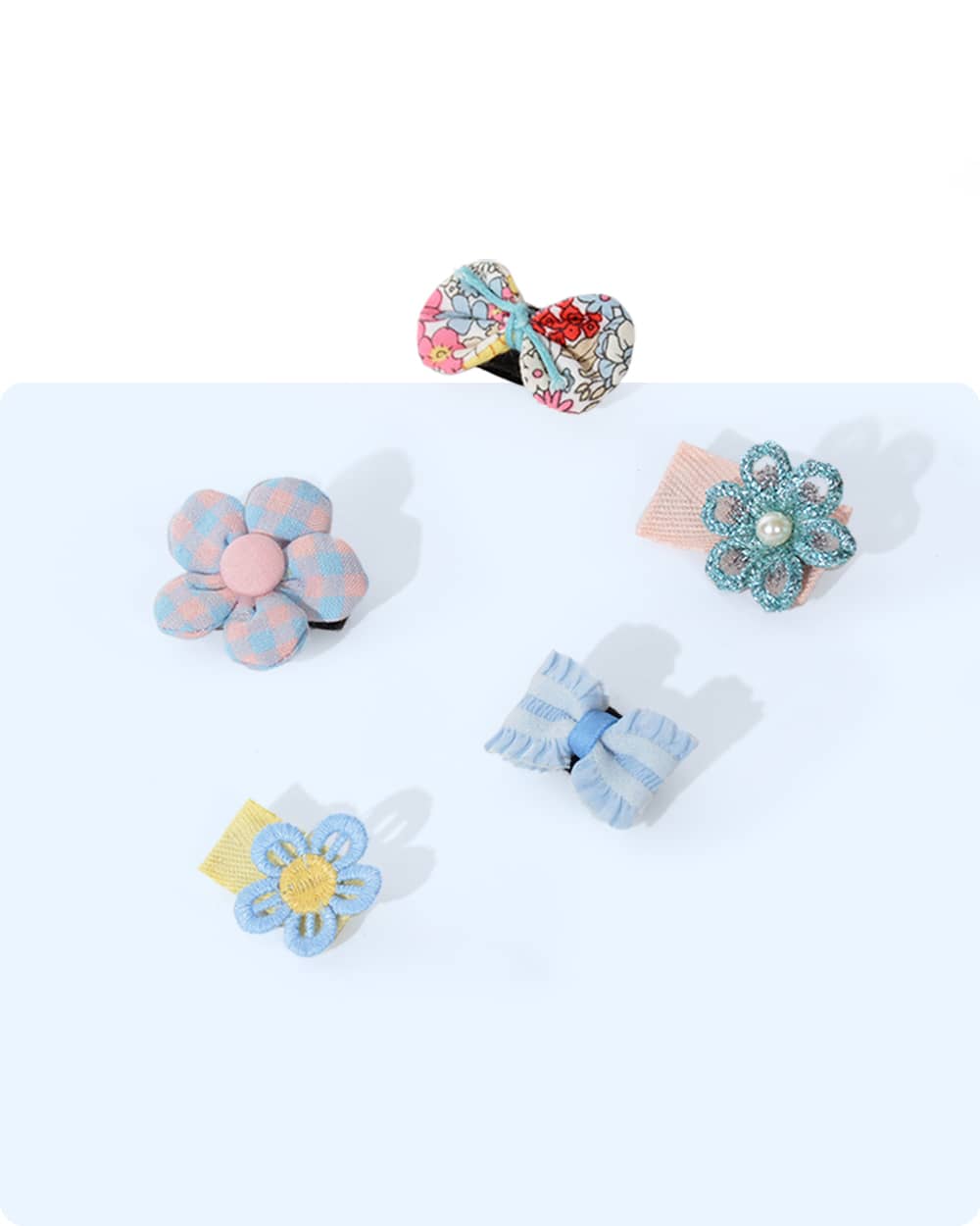 Dog Snap Hair Clips - Blue Blossom