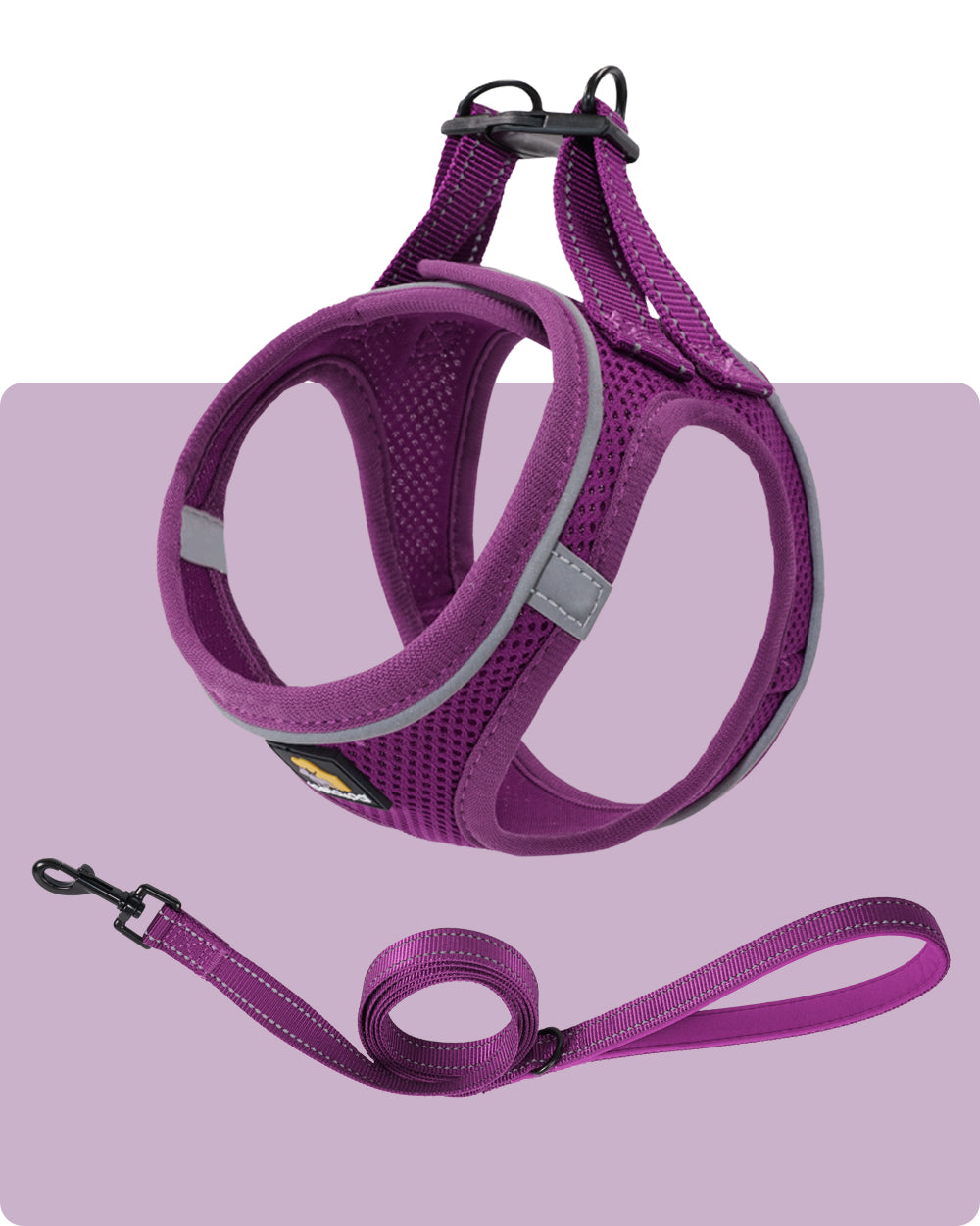 OxyMesh Velcro Step-in Harness and Leash Set - Grape