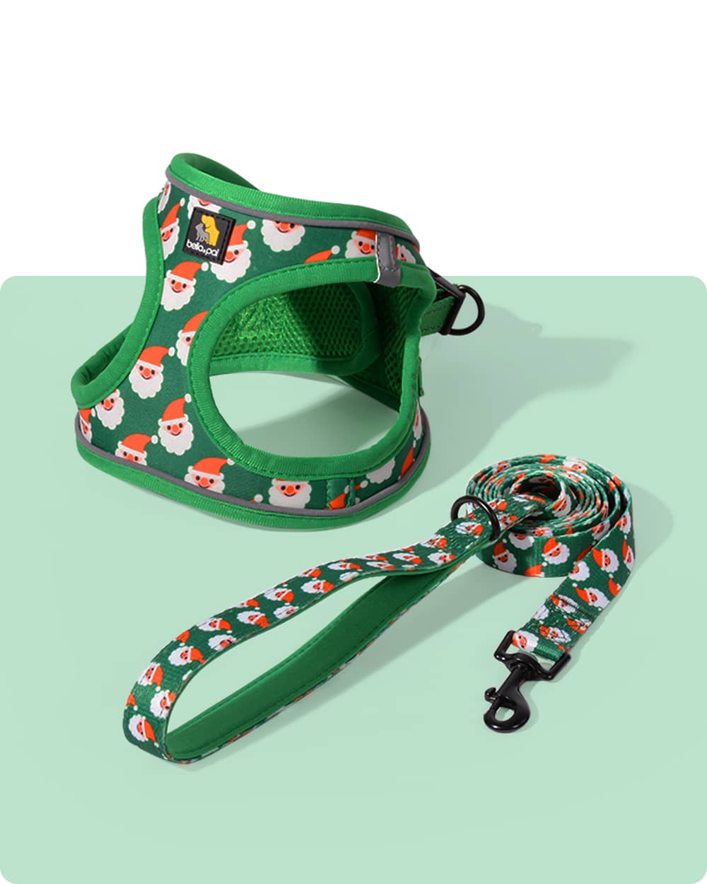 OxyMesh Velcro Step-in Harness and Leash Set - Santa