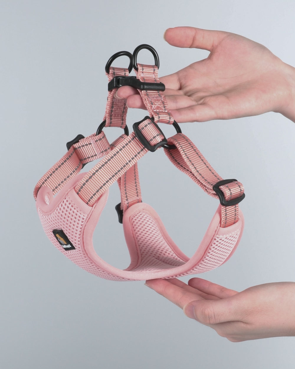 OxyMesh Flexi Step-in Harness and Leash Set - Coral Pink