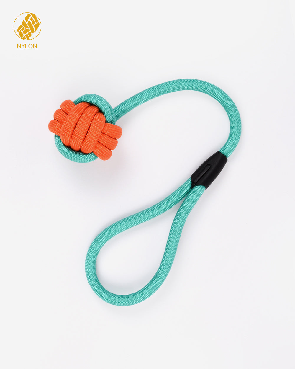 尼龍繩和球拖輪玩具帶環 - 橙綠