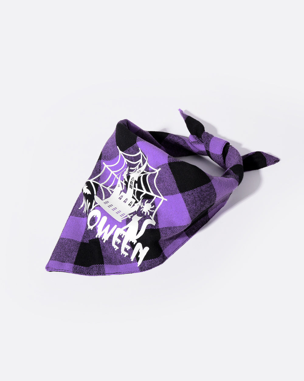 萬聖節發光頭巾 - 紫色格子