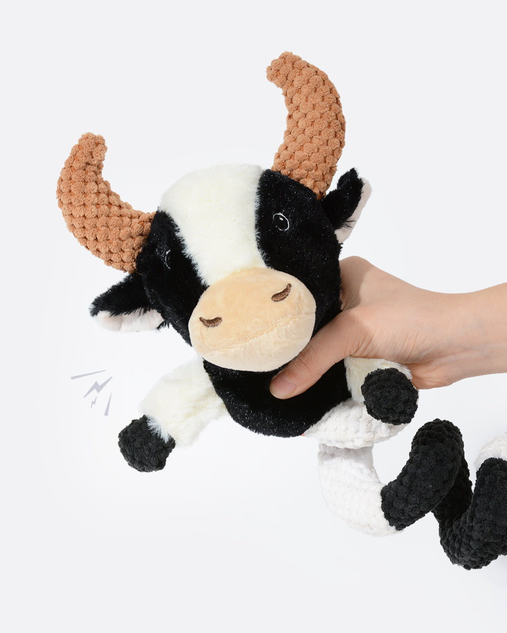 Plush Squeaky Rope Toy - Dairy Cattle