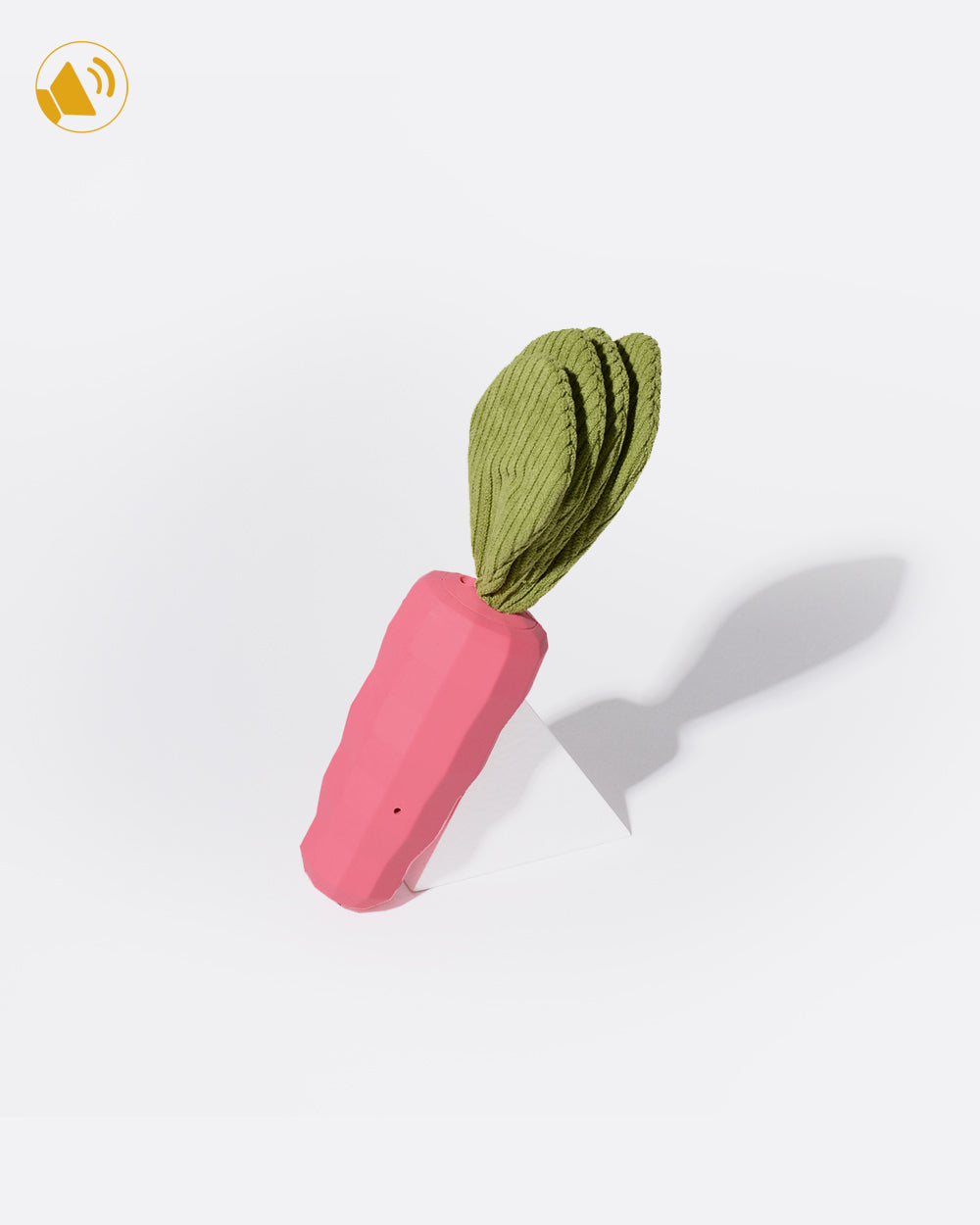 Squeaky 橡膠咀嚼狗狗玩具 - 粉色胡蘿蔔