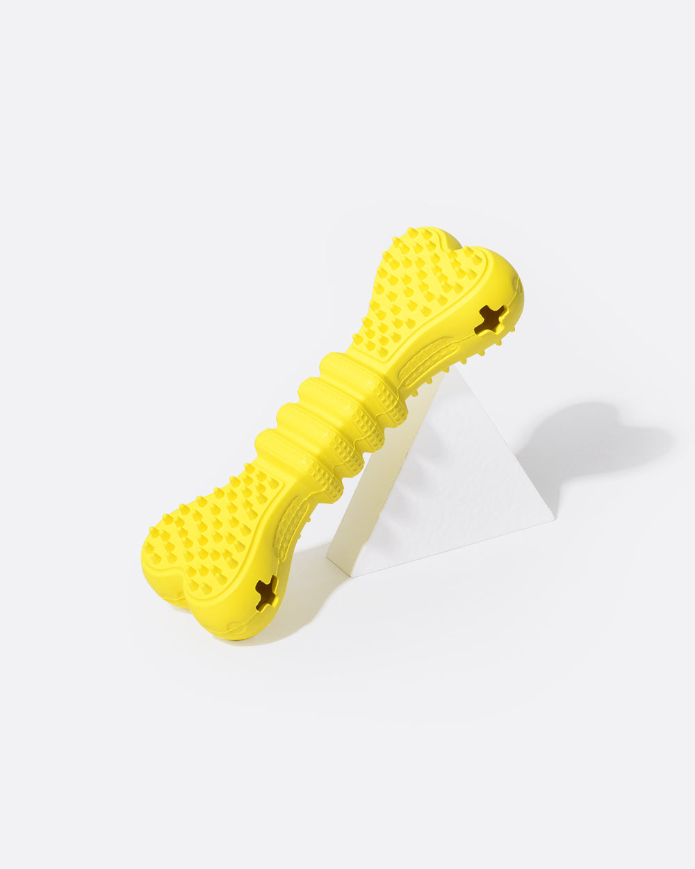Treat Dispensing Dog Toy - Yellow Bone